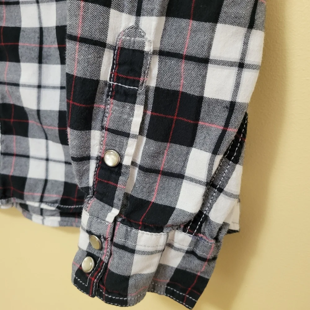 Aeropostale Black and White Cotton Flannel long sleeve shirt‎ size Med - Picture 4 of 7